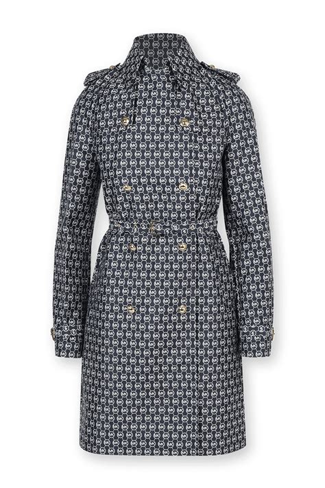 michael kors diamond logo jacquard trench coat